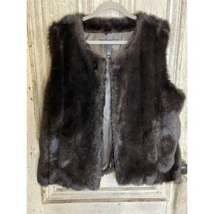 18/20, Lane Bryant like new black/brown vest with hook & eye closure & pockets